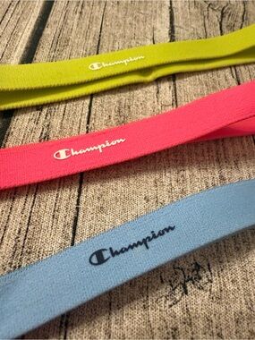 New. Champion 3-Pack Elastic Headbands in Lime, Pink & Blue. New never used